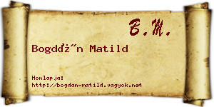 Bogdán Matild névjegykártya